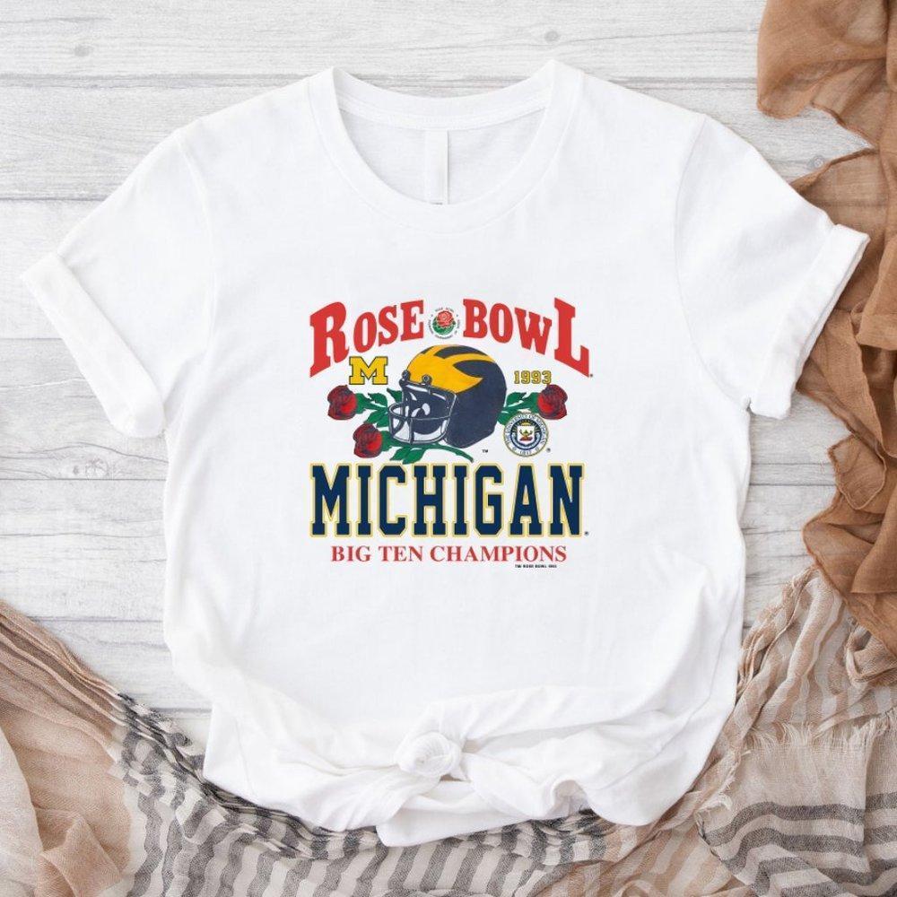 Michigan Wolverines Tee, Rose Bowl 1993 Unisex White Tshirt